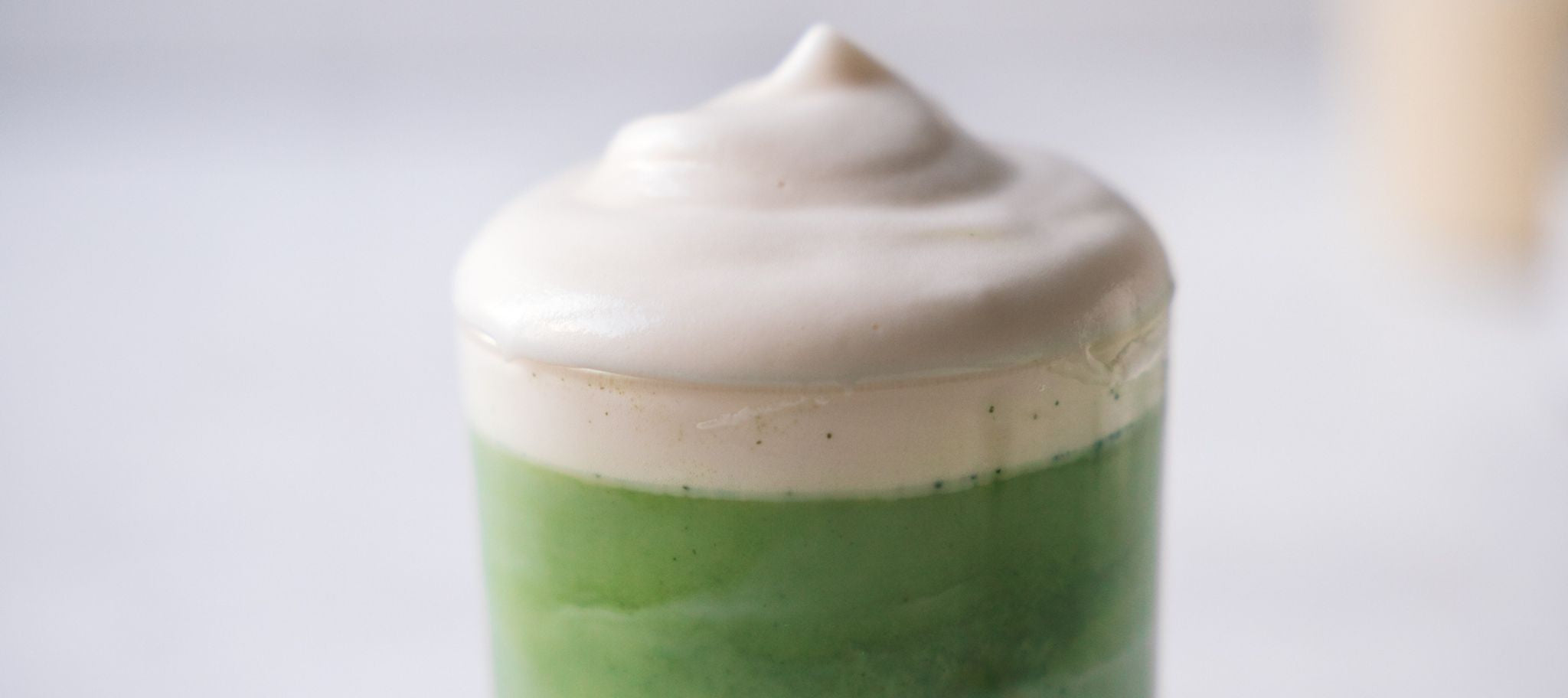 Matcha latte foam