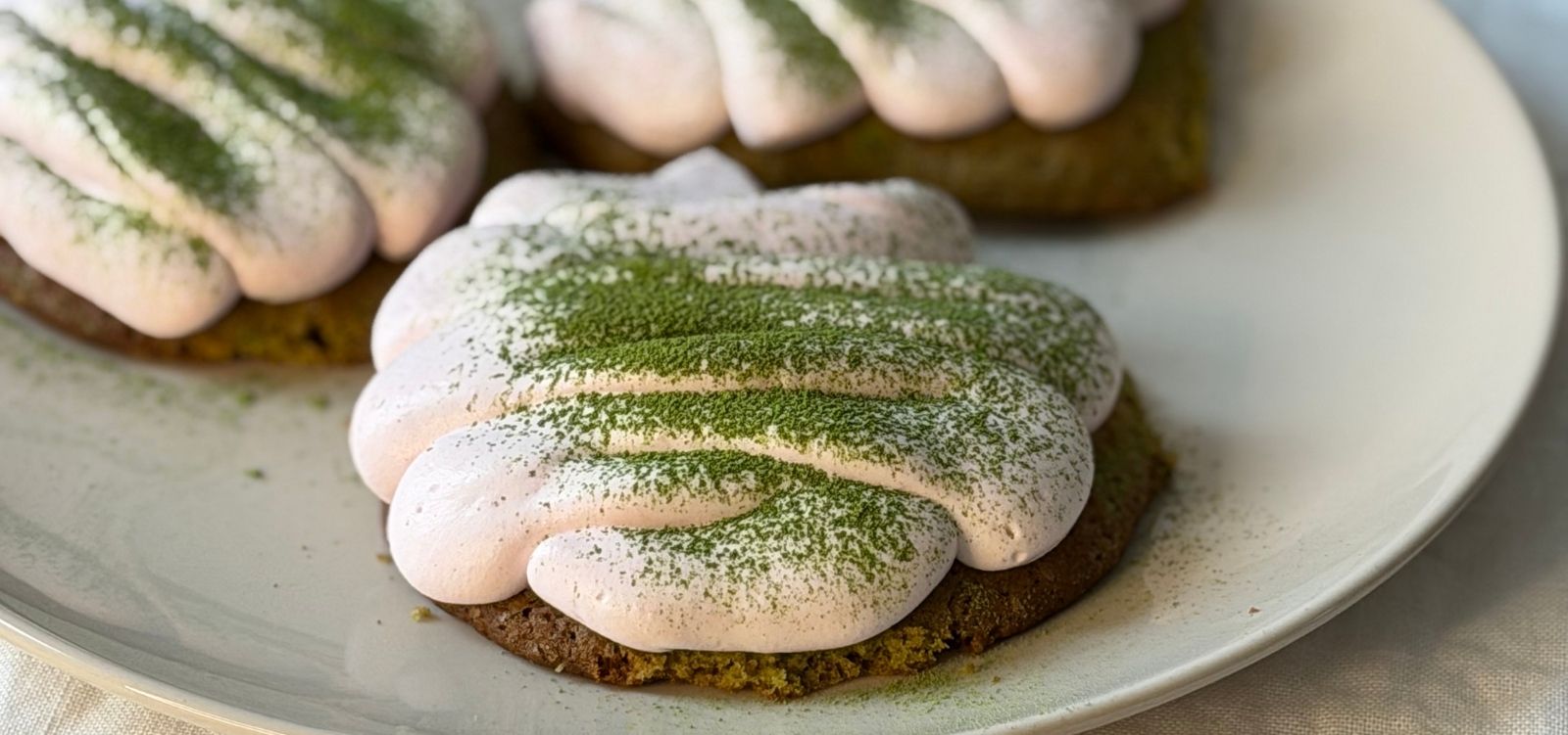 Matcha Raspberry Cookies