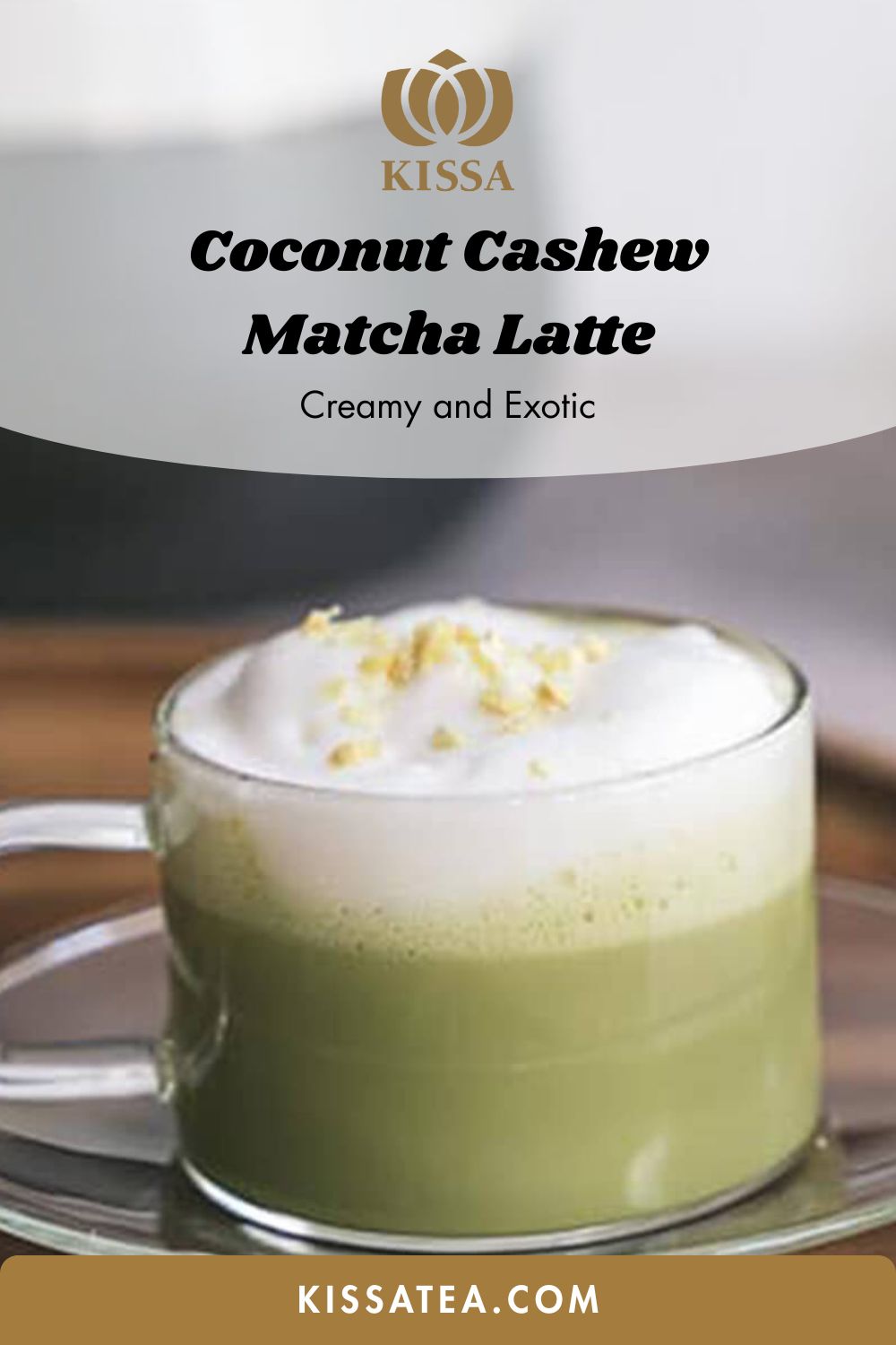 Coconut Casher matcha latte in a glass