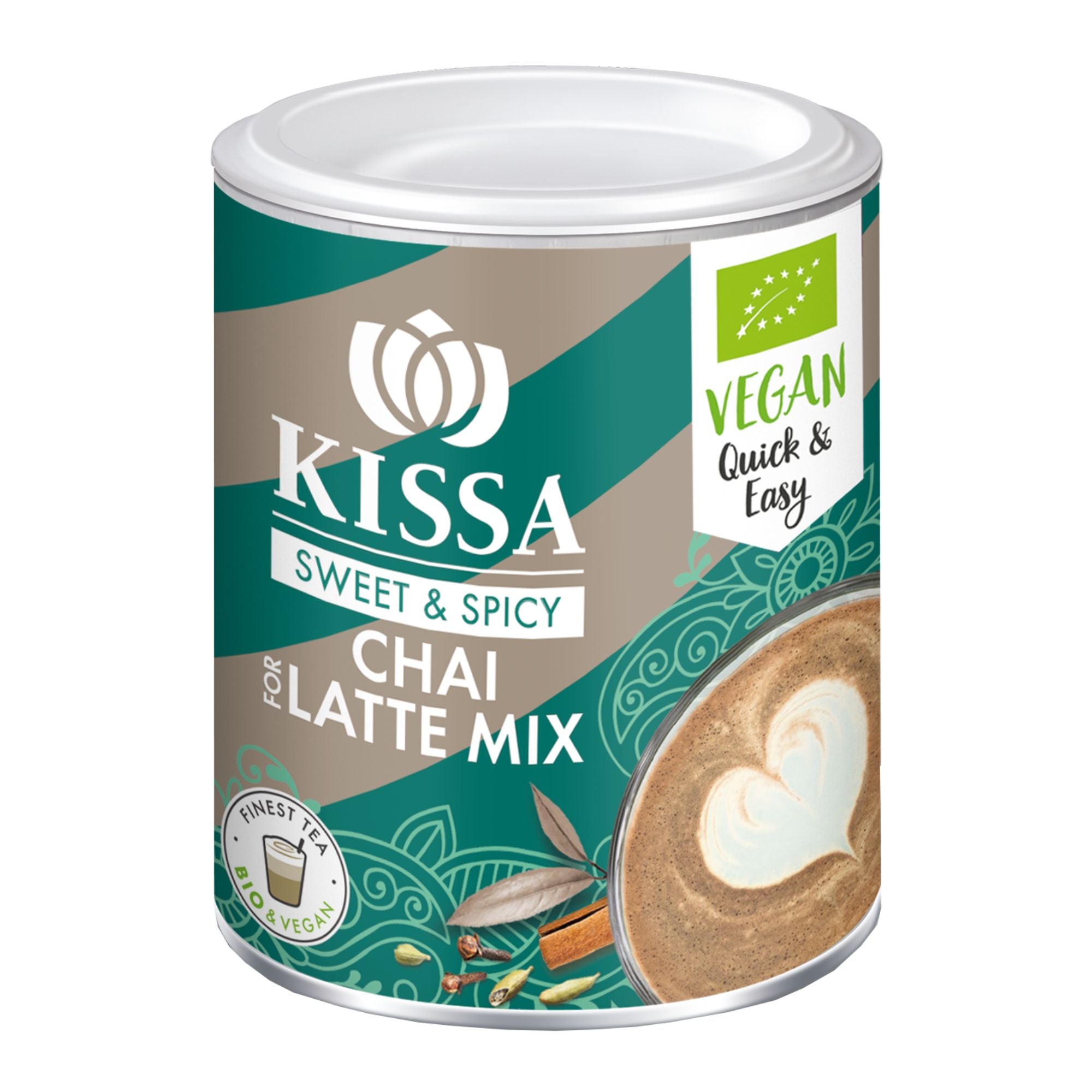 KISSA Chai Latte Mix in grün-brauner Verpackung