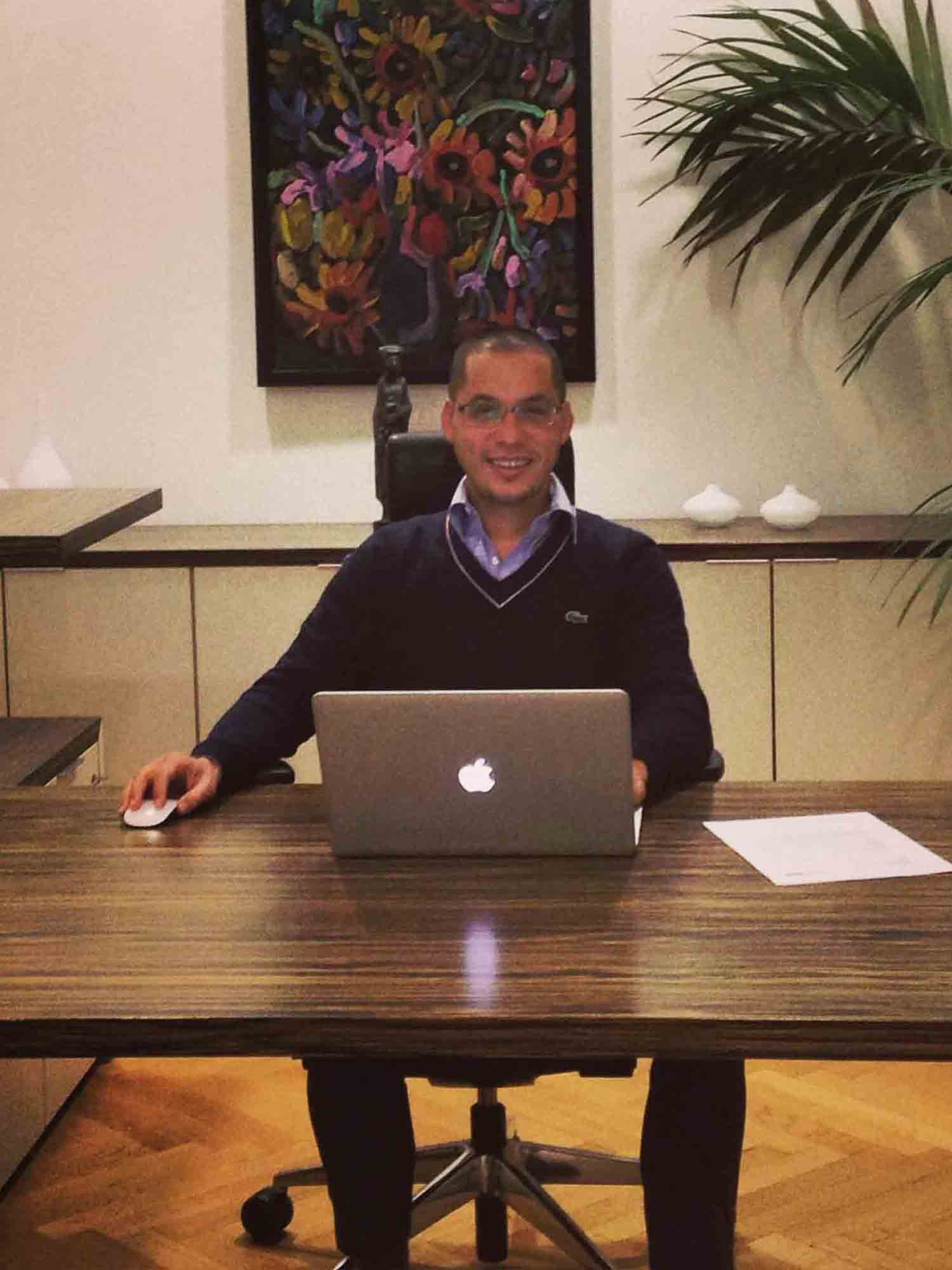 A man working in an office