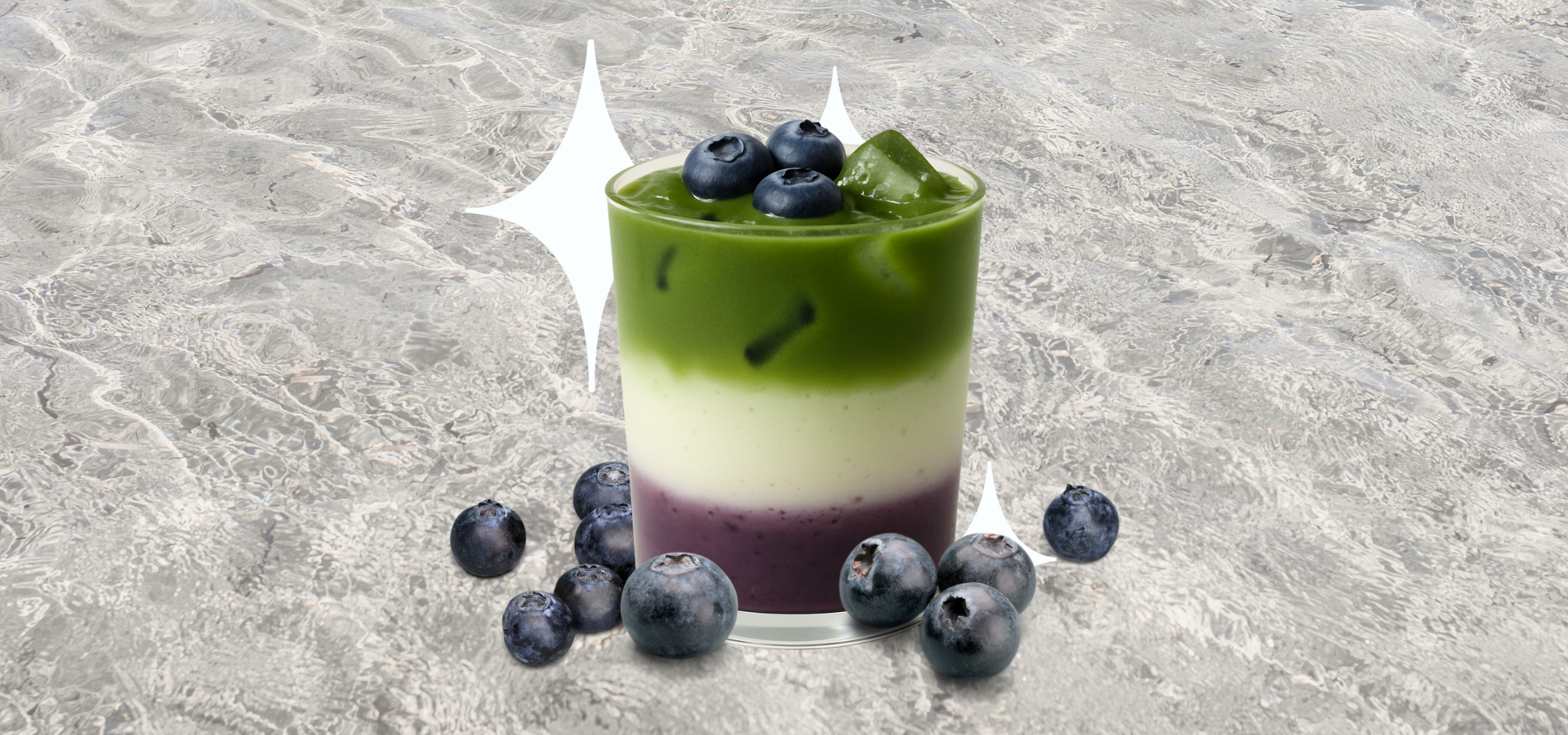 Iced Blueberry Matcha Latte