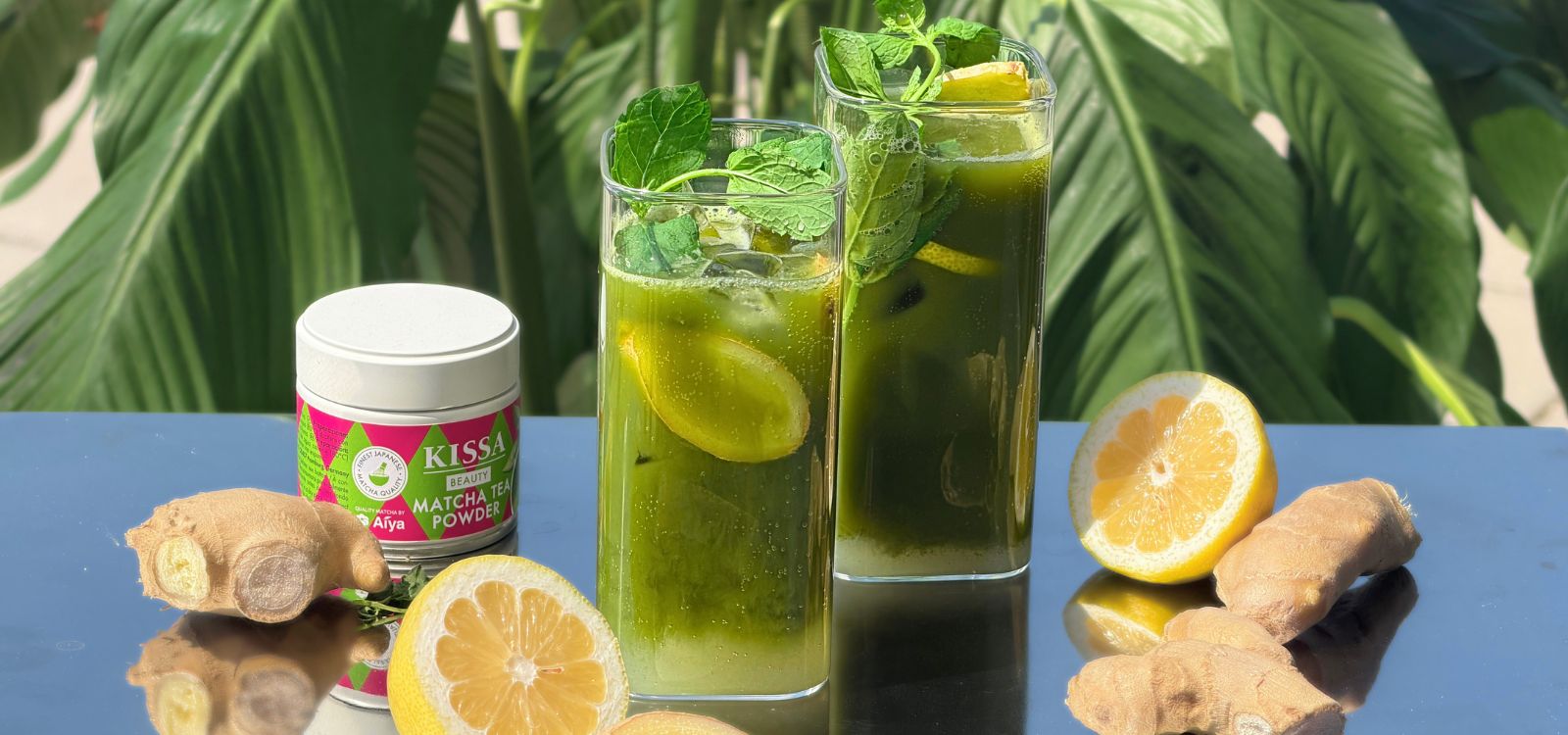 Matcha Lemonade mit Ingwer