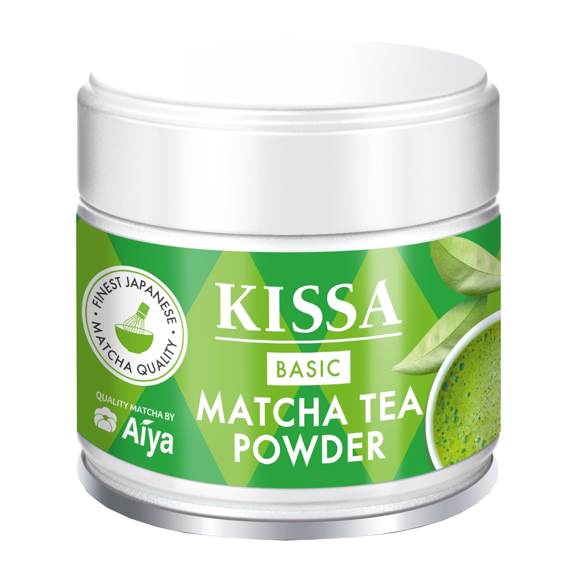 KISSA Matcha Basic, 30-g-Dose, grüne Verpackung